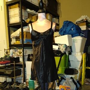 Victoria's Secret Black Satin Chemise